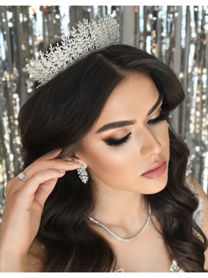 MEGAN ZİRKON TAŞLI GELİN TACI