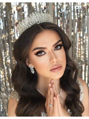 MEGAN ZİRKON TAŞLI GELİN TACI