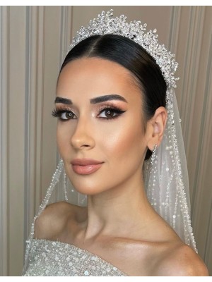 BARBARA  ZİRKON TAŞLI GELİN TACI