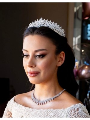 JAIME ZİRKON TAŞLI GELİN TACI