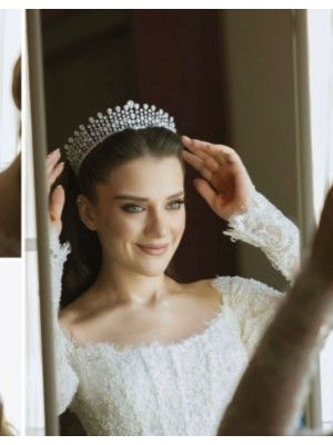 PRINCESS ZİRKON TAŞLI GELİN TACI