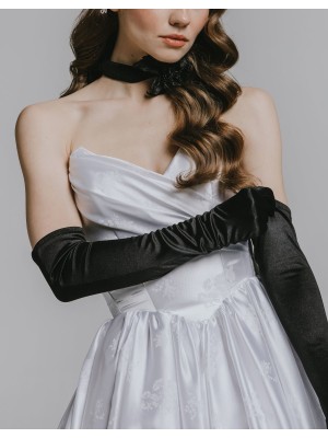 Saten Eldiven - Siyah